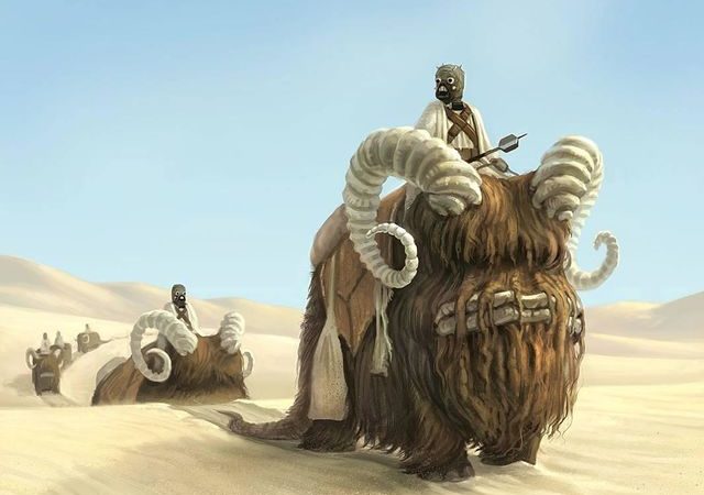 star wars the power of the force bantha and tusken raider