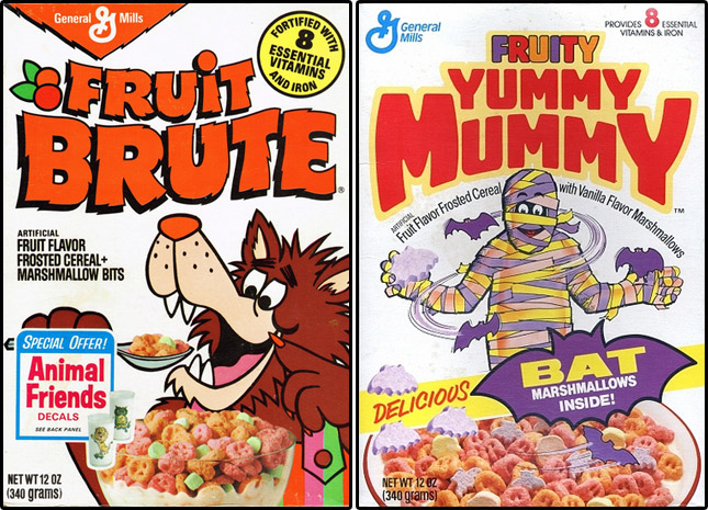 Fruit Brute and Fruity Yummy Mummy Cereals 